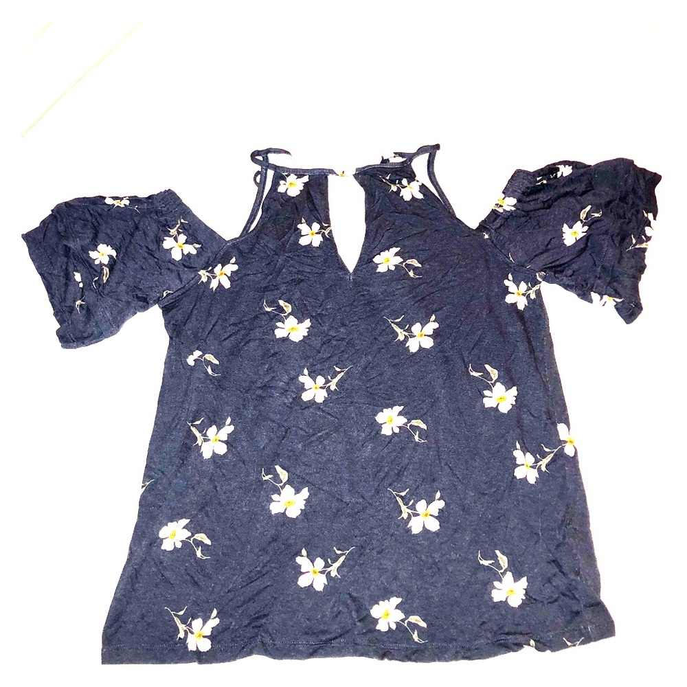 Off the shoulder Navy Blue AE Shirt